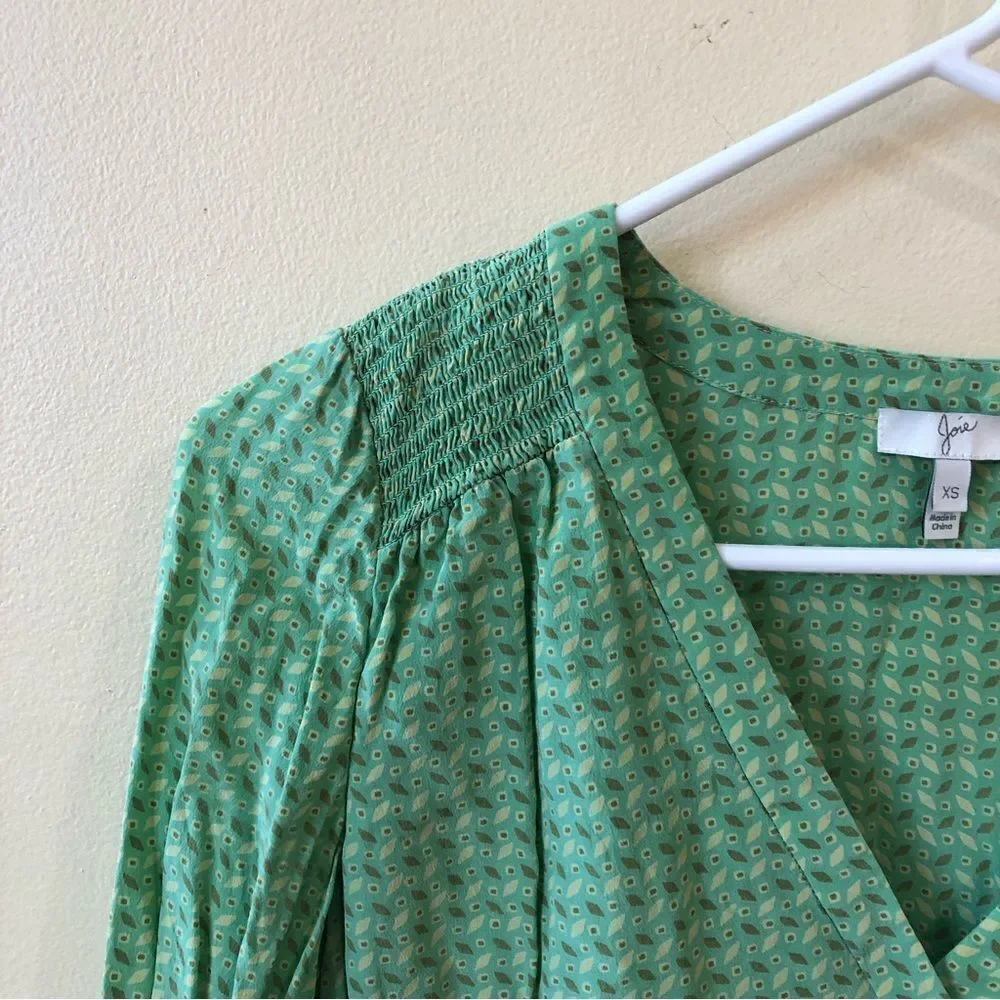 Joie Aceline Geo Print Blouse in Julep
